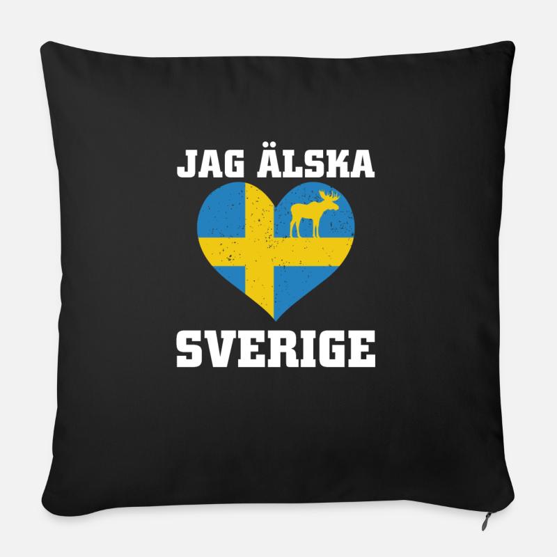 Schweden - Sofakissenbezug 45 x 45 cm - Schwarz