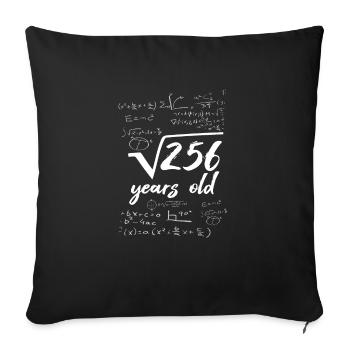 16 year old 16th birthday root from 256 math - Sofa pillowcase 17,3'' x 17,3'' (45 x 45 cm) - black - Front