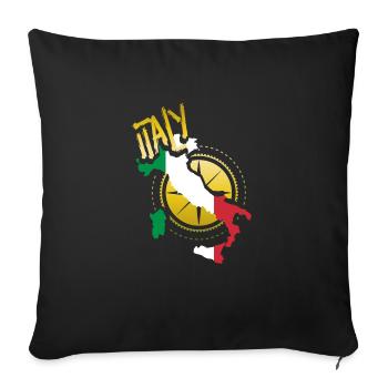 Italy - Sofa pillowcase 17,3'' x 17,3'' (45 x 45 cm) - black - Front