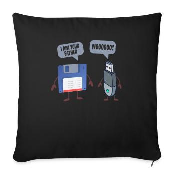 I AM YOUR FATHER USB Floppy Disk Funny Computer - Sofakissenbezug 45 x 45 cm - Schwarz - Vorne