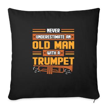 Trumpet - Sofa pillowcase 17,3'' x 17,3'' (45 x 45 cm) - black - Front