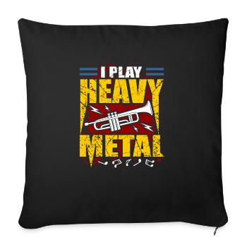 Trumpet - Sofa pillowcase 17,3'' x 17,3'' (45 x 45 cm) - black - Front