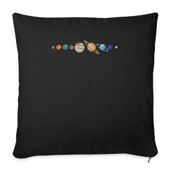 Universe planets - Sofa pillowcase 17,3'' x 17,3'' (45 x 45 cm) - black - Front