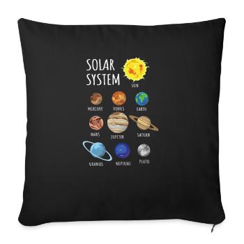 Planètes univers - Housse de coussin décorative 45 x 45 cm - noir - Devant