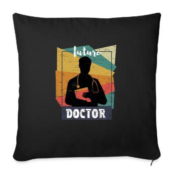 Étudiant en médecine Cadeaux futur docteur Chemise - Housse de coussin décorative 45 x 45 cm - noir - Devant