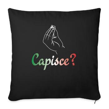Capisce? | Fierté italienne - Housse de coussin décorative 45 x 45 cm - noir - Devant
