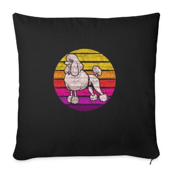 caniche - Housse de coussin décorative 45 x 45 cm - noir - Devant