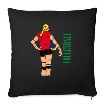 Volleyball Girl - Sofa pillowcase 17,3'' x 17,3'' (45 x 45 cm) - black - Front