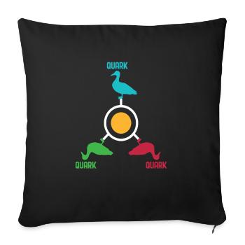 Funny Orbiting Quarks Duck Pun Quark gift - Sofa pillowcase 17,3'' x 17,3'' (45 x 45 cm) - black - Front