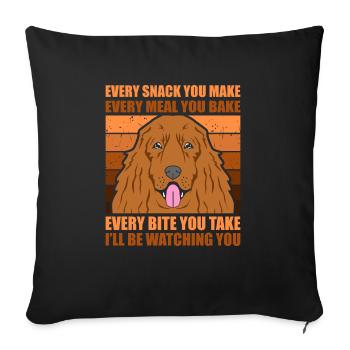 Cocker Spaniel - Sofakissenbezug 45 x 45 cm - Schwarz - Vorne