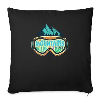Mountains Calling Love Hiking, Climbing, Bouldering - Sofa pillowcase 17,3'' x 17,3'' (45 x 45 cm) - black - Front