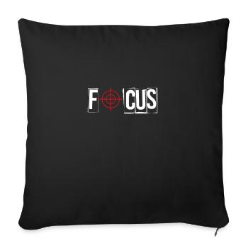 Focus crosshairs Concentrating on what's important - Sofa pillowcase 17,3'' x 17,3'' (45 x 45 cm) - black - Front