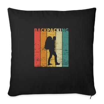 Voyage cadeau amis tour du monde T-shirt cool - Housse de coussin décorative 45 x 45 cm - noir - Devant