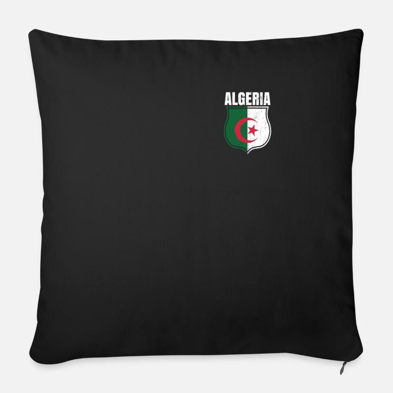 Algérie - Housse de coussin décorative 45 x 45 cm - noir