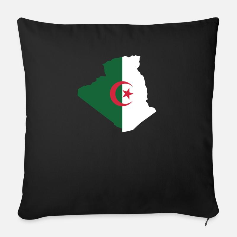 Algérie - Housse de coussin décorative 45 x 45 cm - noir