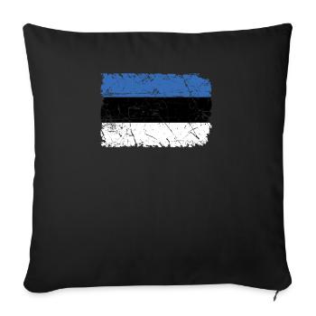 Estonie - Housse de coussin décorative 45 x 45 cm - noir - Devant