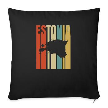 Estonie - Housse de coussin décorative 45 x 45 cm - noir - Devant