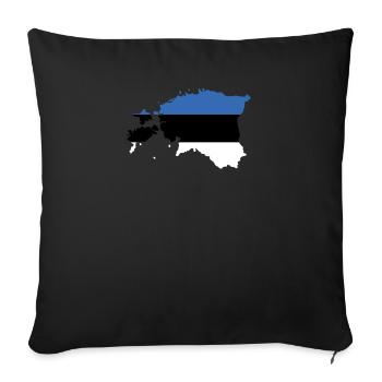 Estonie - Housse de coussin décorative 45 x 45 cm - noir - Devant