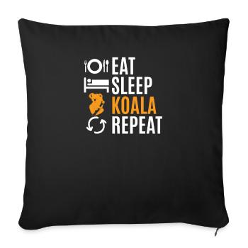 koala - Housse de coussin décorative 45 x 45 cm - noir - Devant