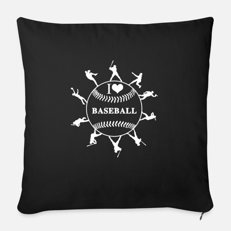 Baseball I Love Baseball t shirt - Sofakissenbezug 45 x 45 cm - Schwarz