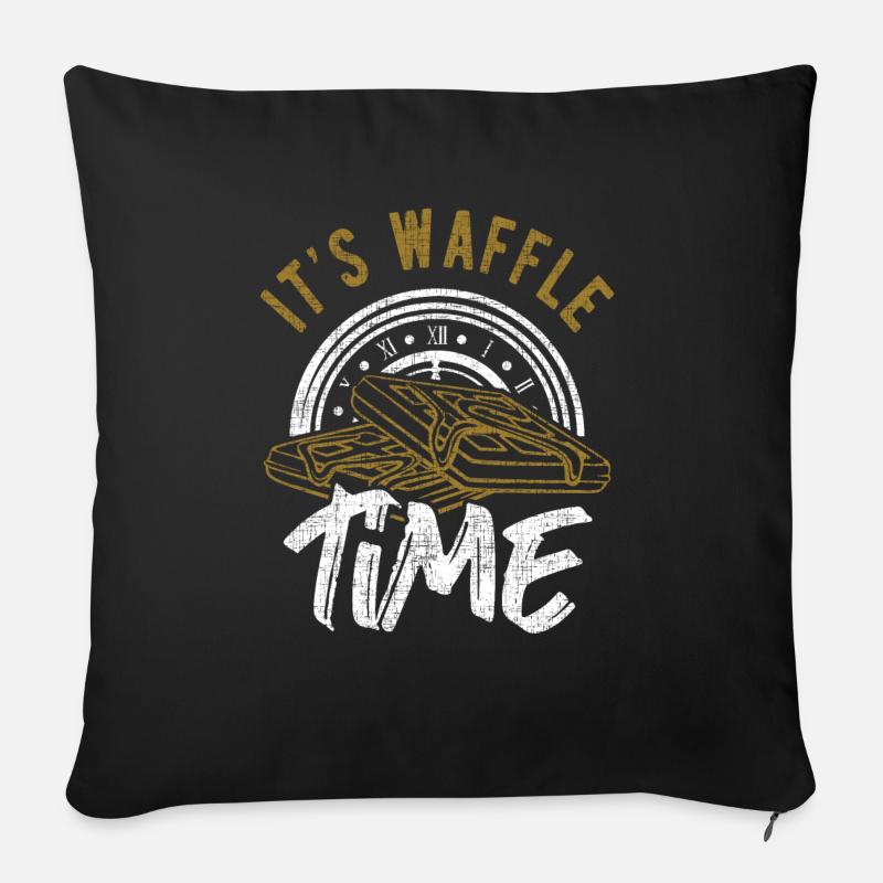 Waffel - Sofakissenbezug 45 x 45 cm - Schwarz