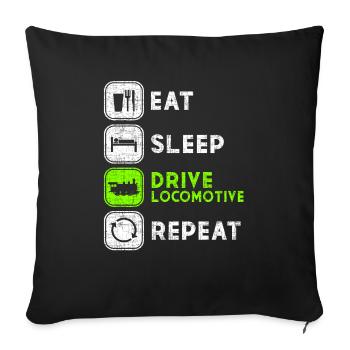 Locomotive - Sofa pillowcase 17,3'' x 17,3'' (45 x 45 cm) - black - Front