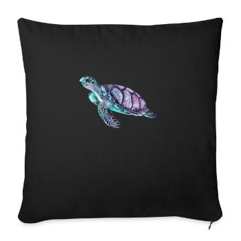 Turtles do not flirt, they twirle. - Sofa pillowcase 17,3'' x 17,3'' (45 x 45 cm) - black - Front