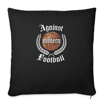 Contre le fan de football moderne football ultras - Housse de coussin décorative 45 x 45 cm - noir - Devant