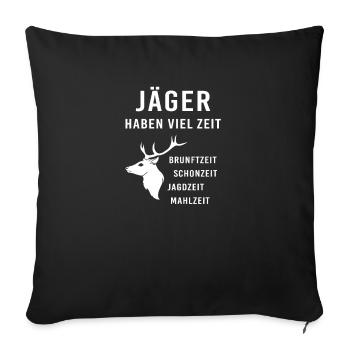 Jäger Jagd Drückjagd jagen Wildschwein Hirsch - Sofakissenbezug 45 x 45 cm - Schwarz - Vorne