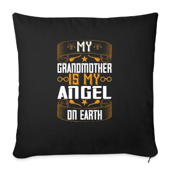 My Grandmother Is My Angel On Earth - Sofa pillowcase 17,3'' x 17,3'' (45 x 45 cm) - black - Front