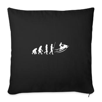 Motoneige Sports d'hiver Evolution Funny Outdoor - Housse de coussin décorative 45 x 45 cm - noir - Devant