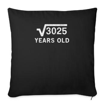 Square root of 3025 55 years old 55th Birthday - Sofa pillowcase 17,3'' x 17,3'' (45 x 45 cm) - black - Front