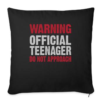 Cadeau drôle pour adolescent N'approchez pas de l'attitude - Housse de coussin décorative 45 x 45 cm - noir - Devant
