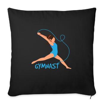 Turnen Rhythmische Sportgymnastik - Sofakissenbezug 45 x 45 cm - Schwarz - Vorne