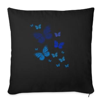 papillon animal coloré couleur - Housse de coussin décorative 45 x 45 cm - noir - Devant