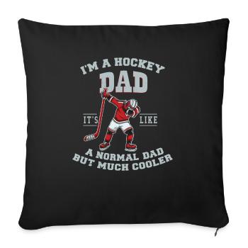 Dabbing Retro Eishockey Papa Ice Hockey Dad - Sofakissenbezug 45 x 45 cm - Schwarz - Vorne