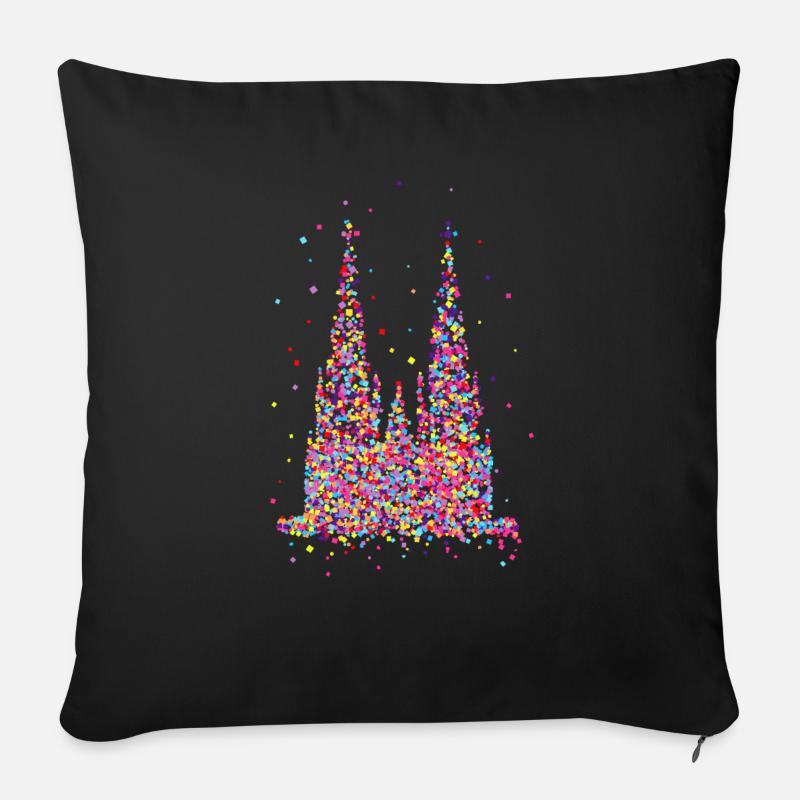 Kölner Dom, Konfetti - Sofakissenbezug 45 x 45 cm - Schwarz