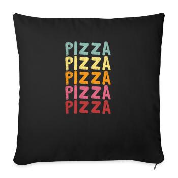 pizza - Housse de coussin décorative 45 x 45 cm - noir - Devant