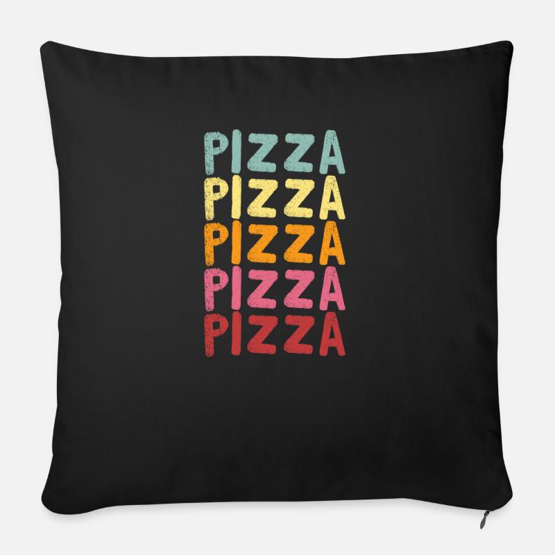 pizza - Housse de coussin décorative 45 x 45 cm - noir