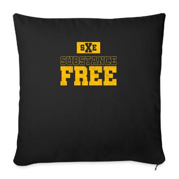 Substance free straight edge crew - Sofa pillowcase 17,3'' x 17,3'' (45 x 45 cm) - black - Front