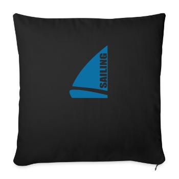 Voilier - vêtements de marin - Housse de coussin décorative 45 x 45 cm - noir - Devant