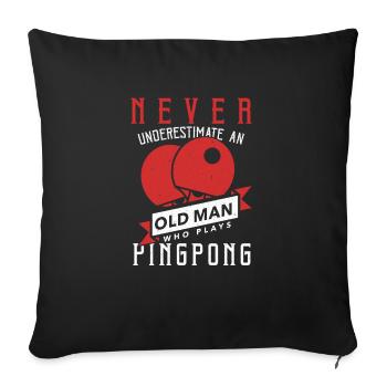 tennis de table - Housse de coussin décorative 45 x 45 cm - noir - Devant