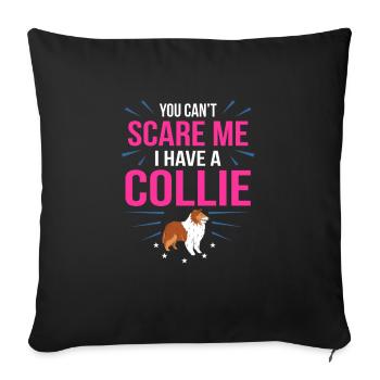 collie - Sofa pillowcase 17,3'' x 17,3'' (45 x 45 cm) - black - Front