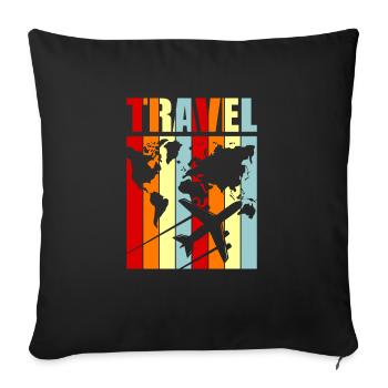 Reise - Sofakissenbezug 45 x 45 cm - Schwarz - Vorne