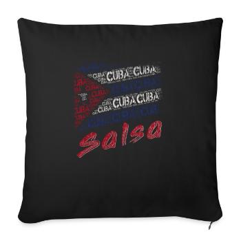 Cuban Salsa Cuba flag - Sofa pillowcase 17,3'' x 17,3'' (45 x 45 cm) - black - Front