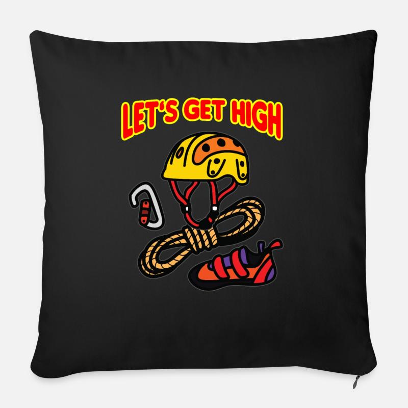 LETS GET HIGH Klettern - Sofakissenbezug 45 x 45 cm - Schwarz