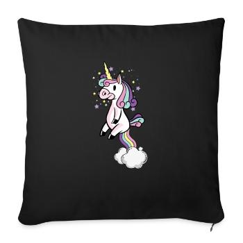Unicorn Farts Funny Cool Gift - Housse de coussin décorative 45 x 45 cm - noir - Devant
