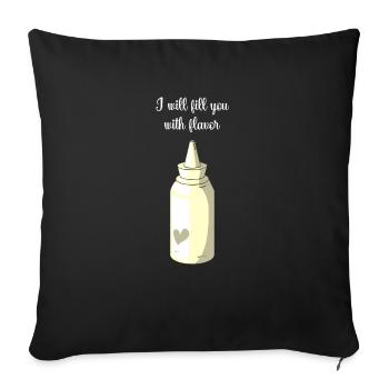 mayonnaise et frites valentine cadeau mayonnaise - Housse de coussin décorative 45 x 45 cm - noir - Devant