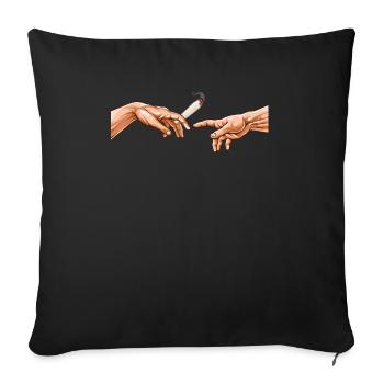 Création d’Adam avec Joint Weed Canabis - Housse de coussin décorative 45 x 45 cm - noir - Devant