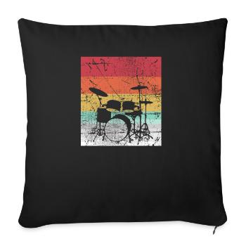 Drums - Sofa pillowcase 17,3'' x 17,3'' (45 x 45 cm) - black - Front